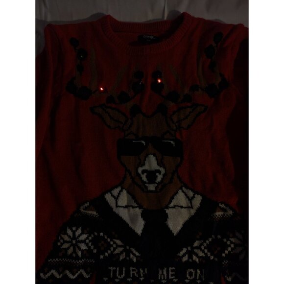 Unisex Ugly Light Up‎ Christmas Sweater Reindeer Medium - Turn Me On - Picture 6 of 11